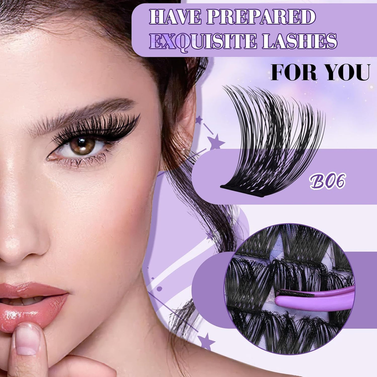 Lash Extension Kit B06 Eyelash Extension Kit B&Qaugen DIY Lash Extension Kit 156 PCS Lash Clusters