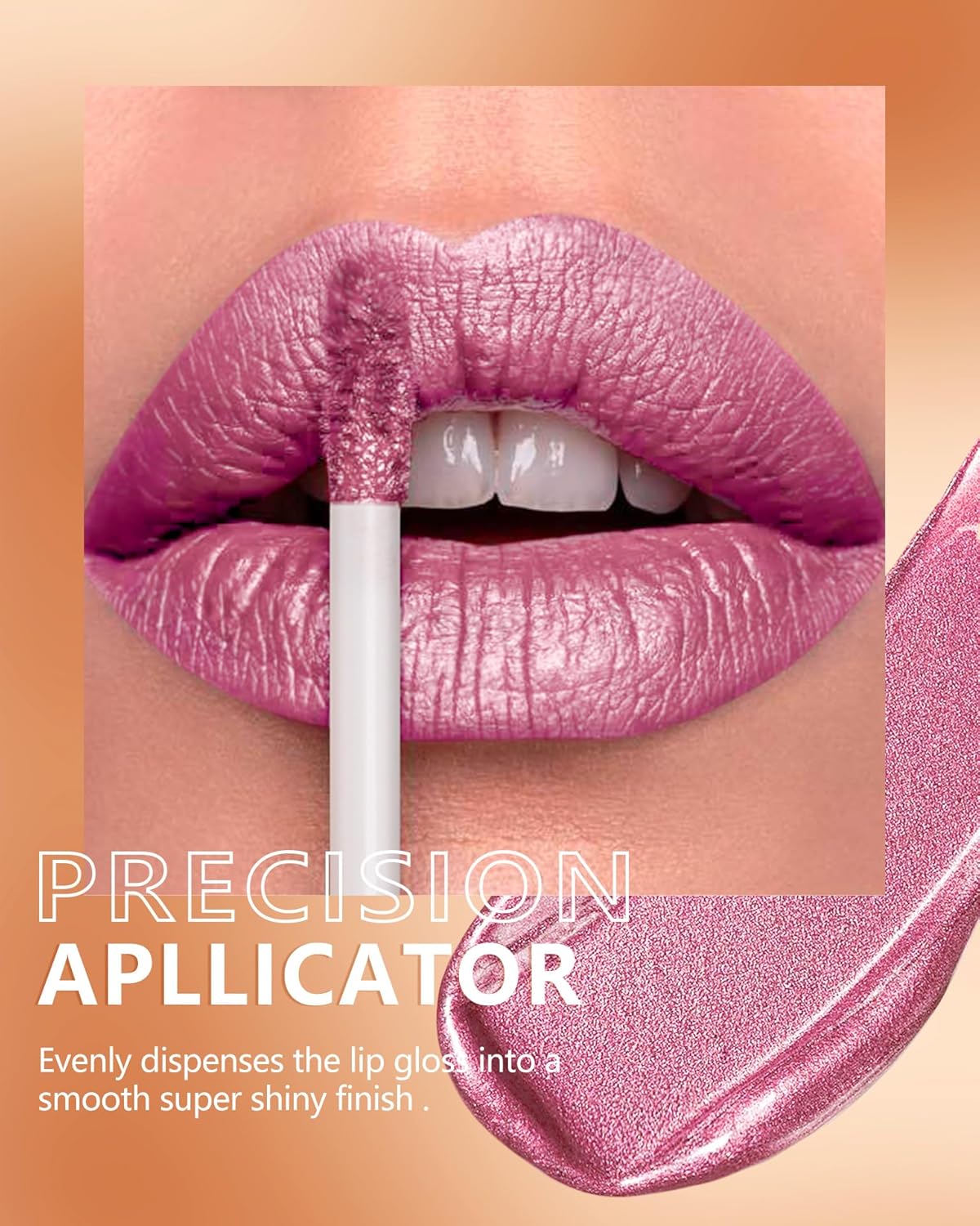 MAKI YIKA Pink Lipstick for Women Metallic Lipsticks Glitter Long Lasting Lipstick No Smudge No