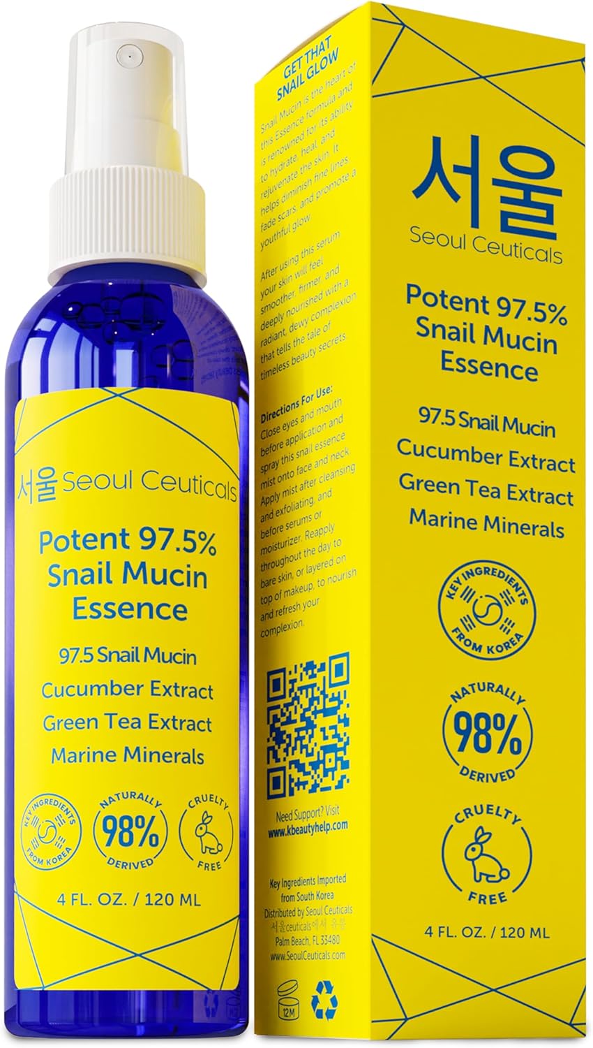 SeoulCeuticals Korean Face Mist 97.5% Snail Mucin Essence - K Beauty Skincare Facial Spray