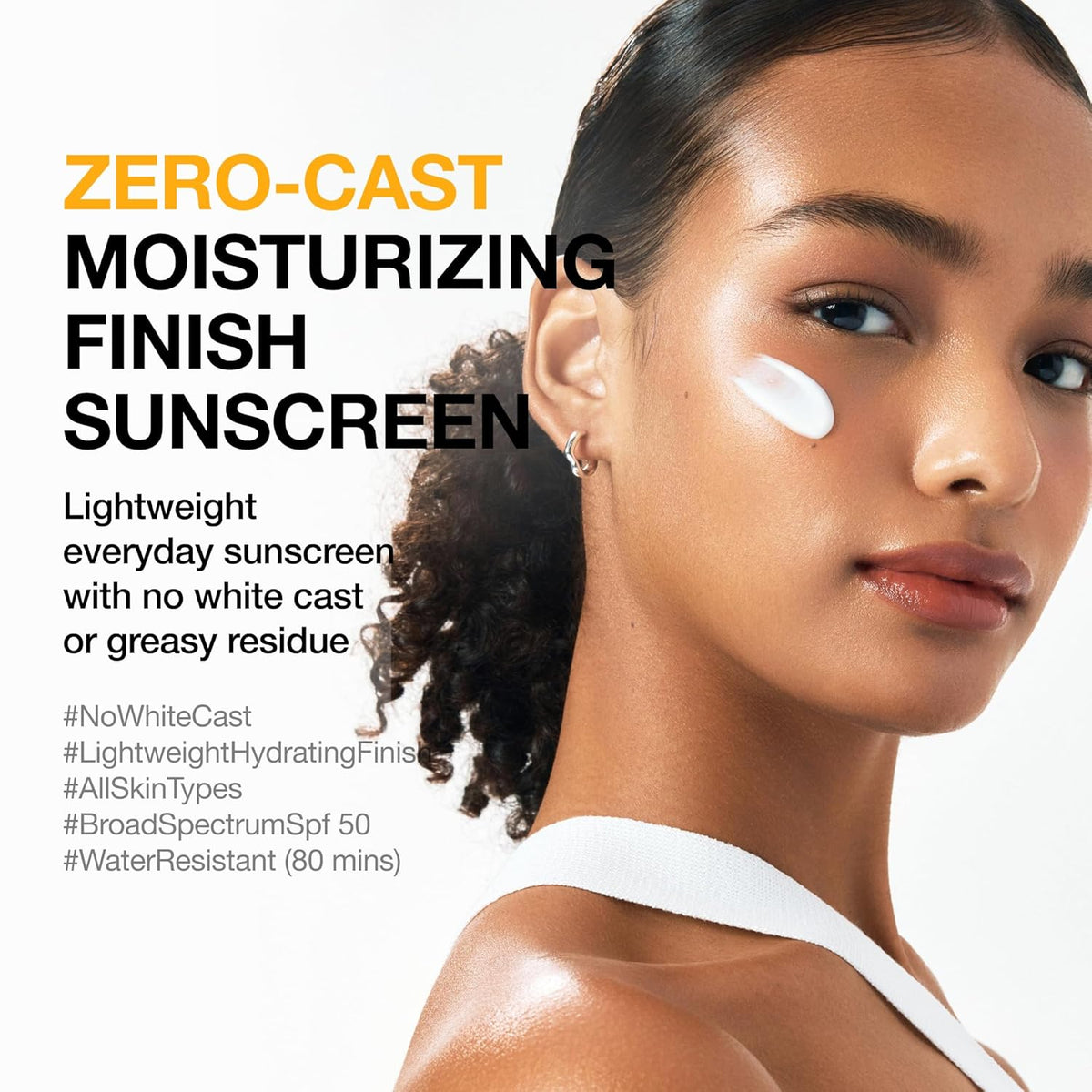 Anua Zero-Cast Moisturizing Finish Sunscreen,SPF 50, Glow Natural Sunscreen,No White cast
