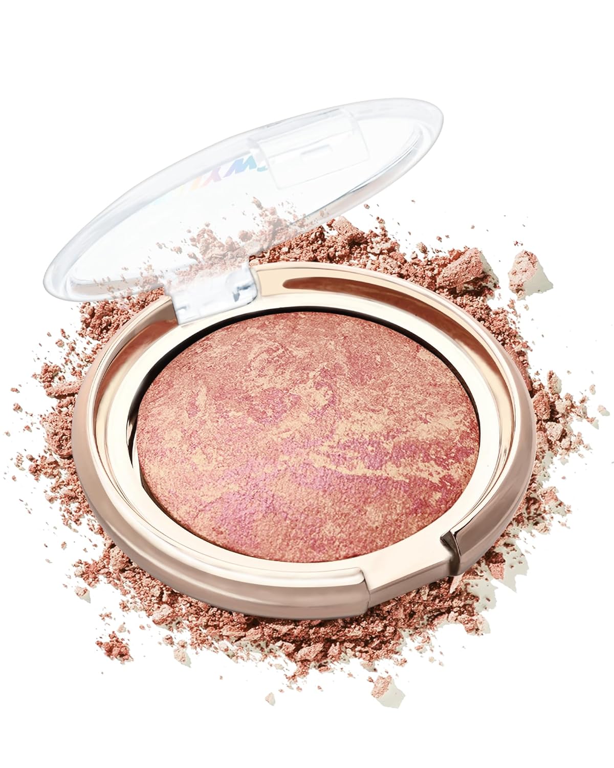 Baked Powder Blush, Glow Marbleized Blusher Powder Palette,Lightweight Shimmery face Blush for