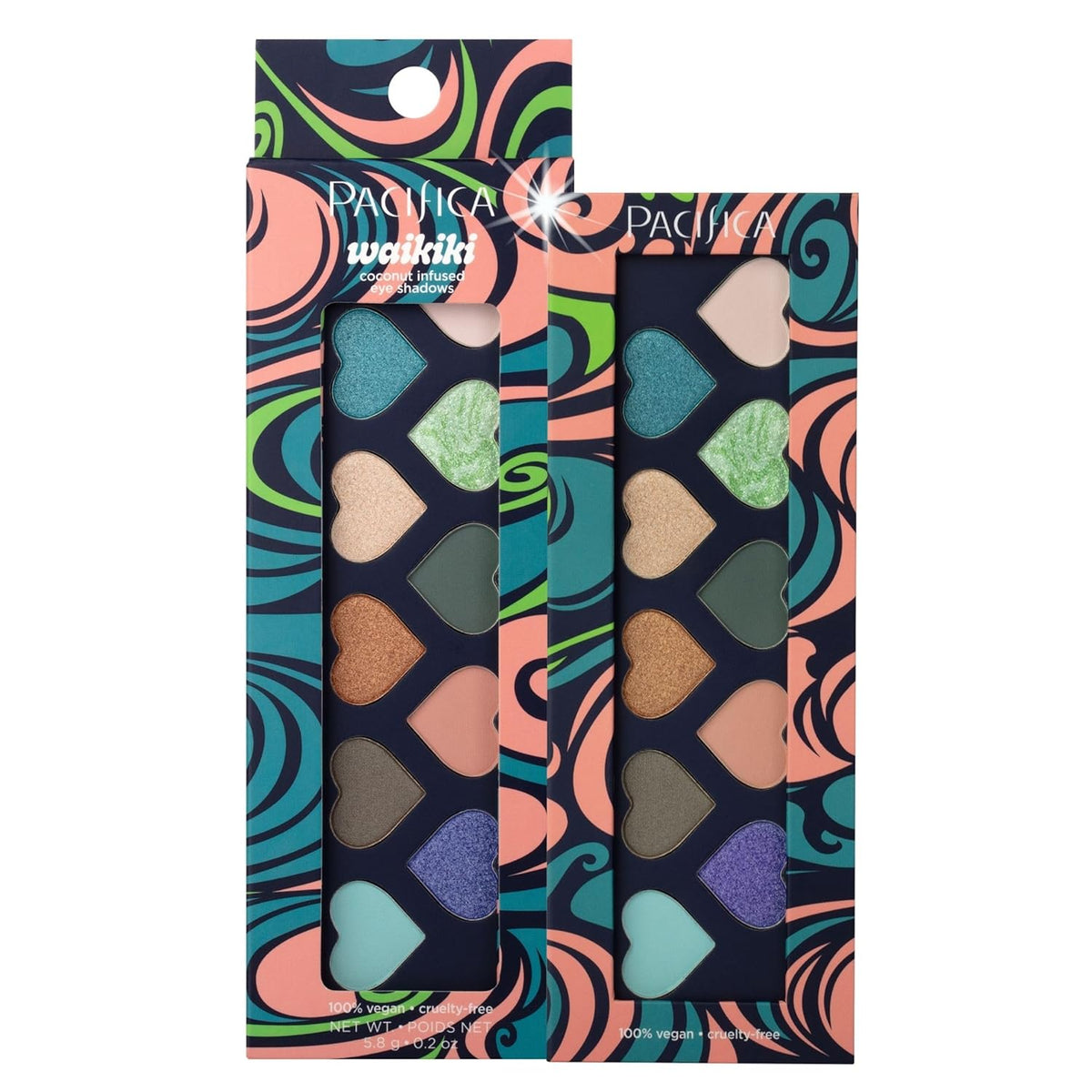 Pacifica Eyeshadow Palette – Waikiki Mineral Eyeshadow, Blendable Shimmer & Matte Shades w/Velvet