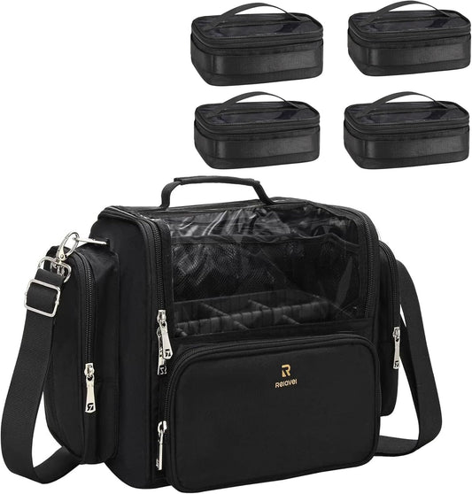 Makeup Brush Bag Extra Large Makeup Brush Case with 4 small bags Professional Makeup Artist Brush