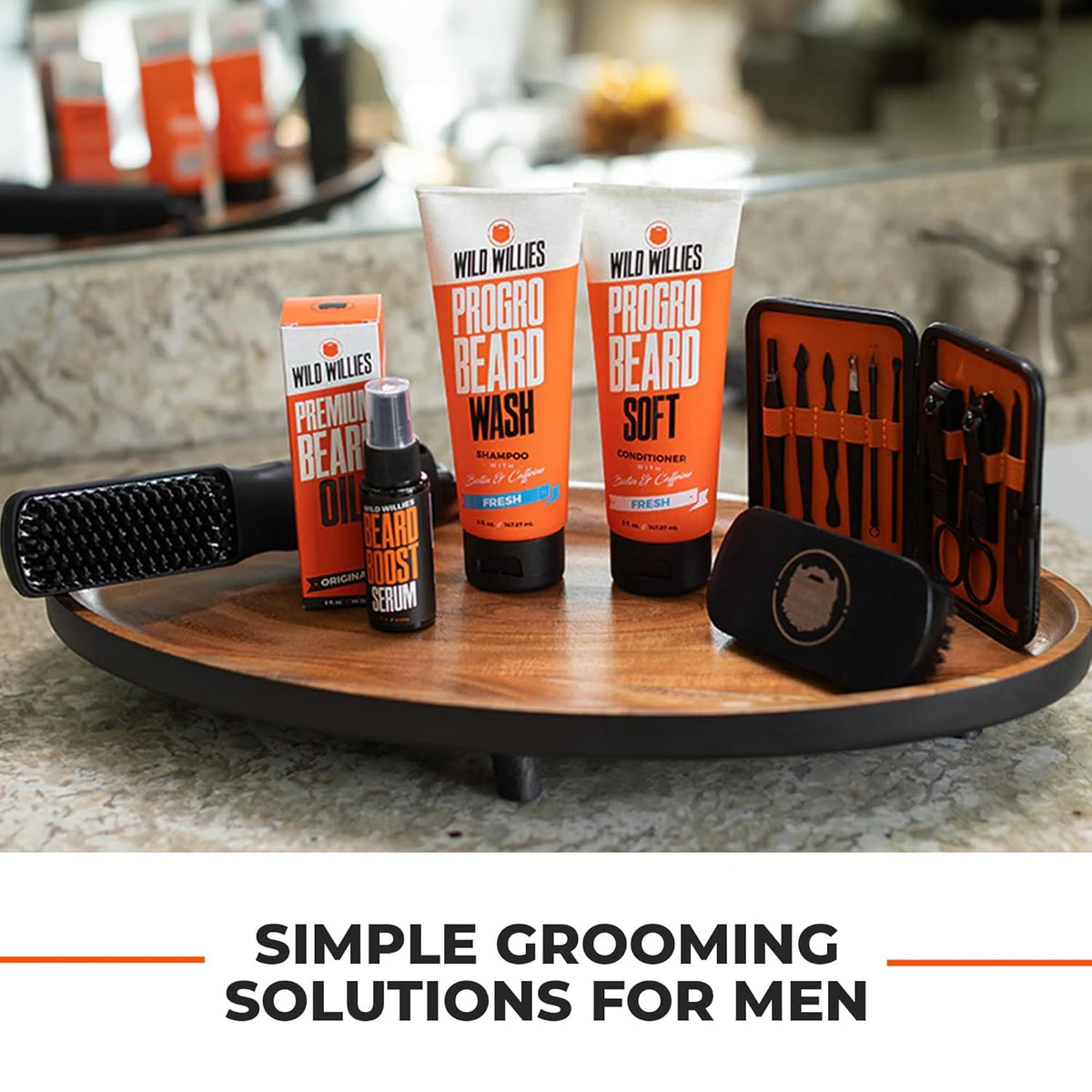 Wild Willies Beard Straightener for Men - 3 Temperature Settings, Tourmaline Ceramic Heated Beard