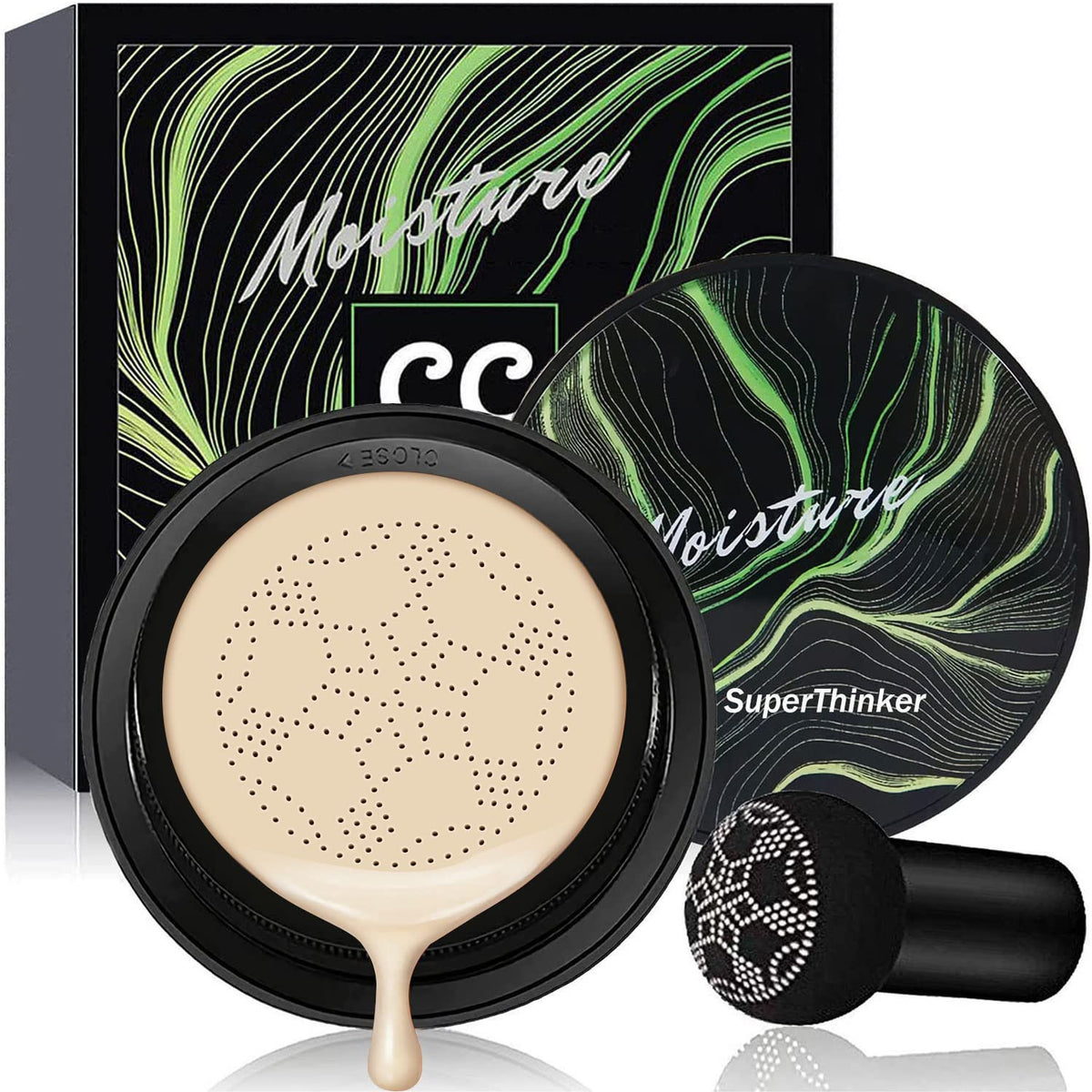Air Cushion CC Cream Mushroom Head Cushion Foundation, BB Cream Face Makeup for Mature Skin