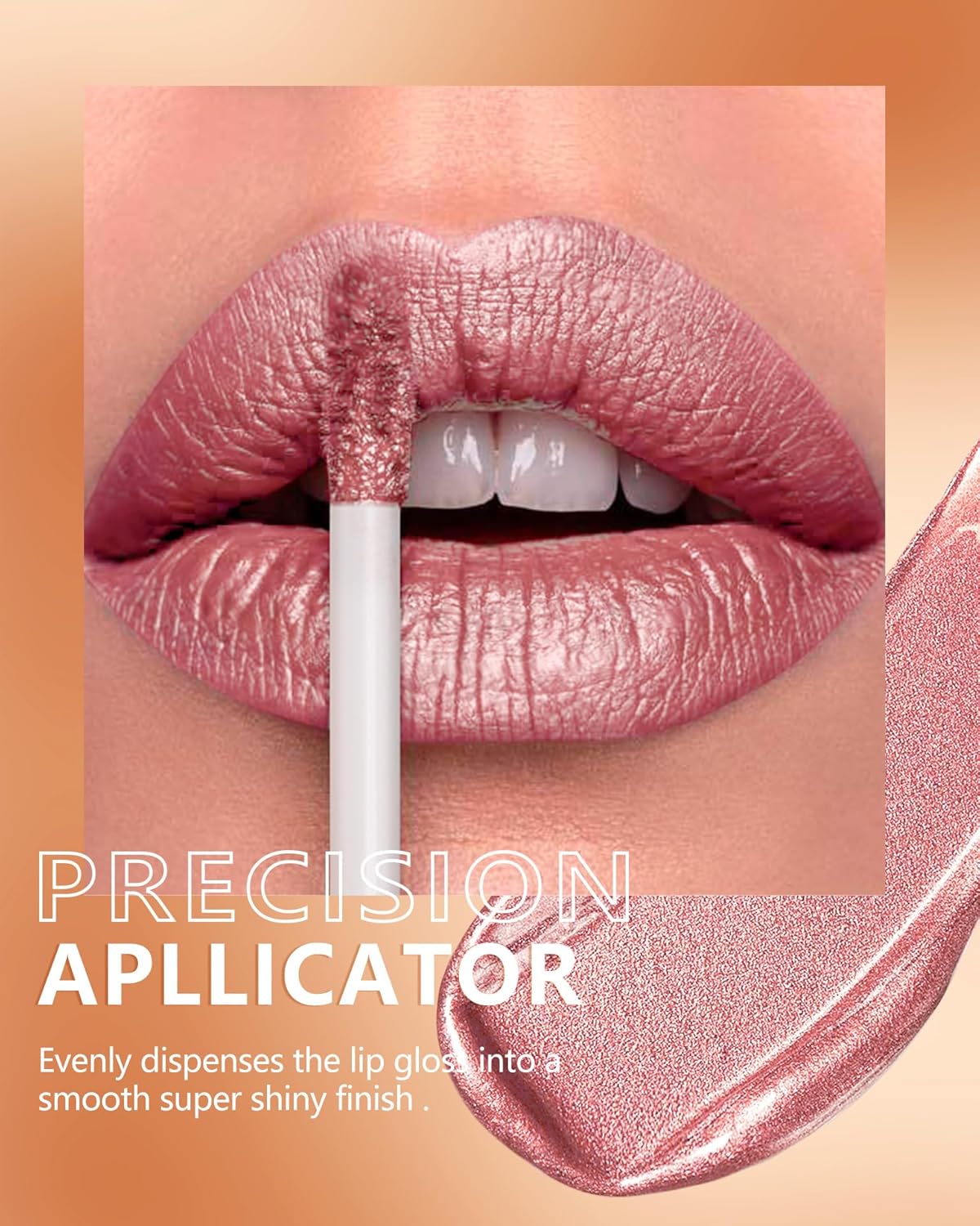 MAKI YIKA Pink Nude Lipstick for Women Metallic Lipsticks Glitter Long Lasting Lipstick No Smudge