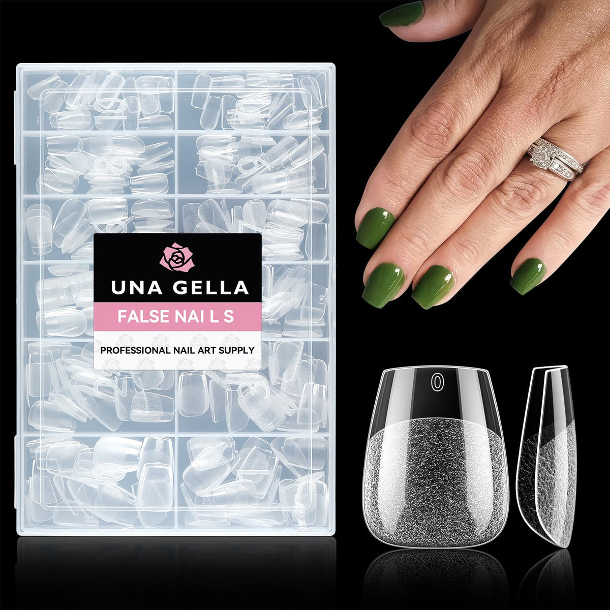 UNA GELLA Extra Short Coffin Nail Tips: XS 216pcs Pre-shape Press on Nails Extra Short Coffin Gel