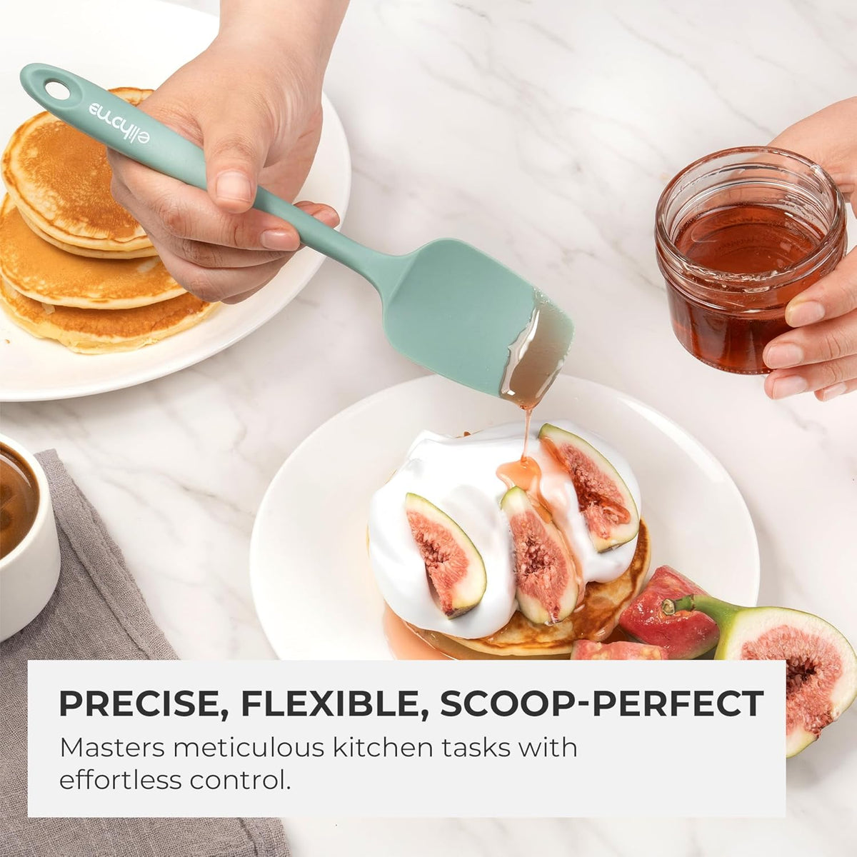 Elihome Mini Silicone Spoonula - Non-Stick Heat Resistant Silicone Scraper Spatula for Mixing