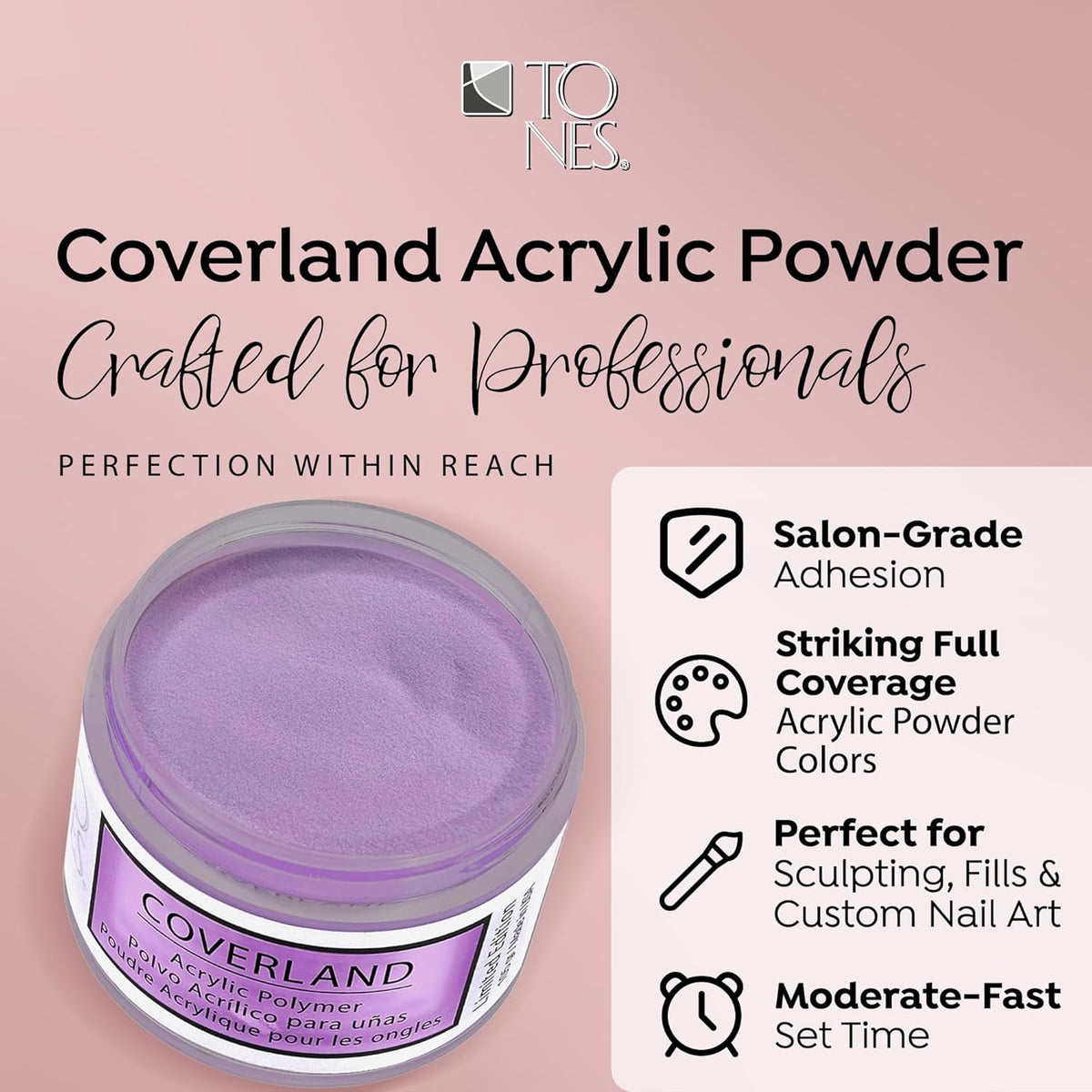 Tones Coverland Acrylic Nail Powder "Good Vibes" - Limited Edition Acrylic Powder for Nail Design