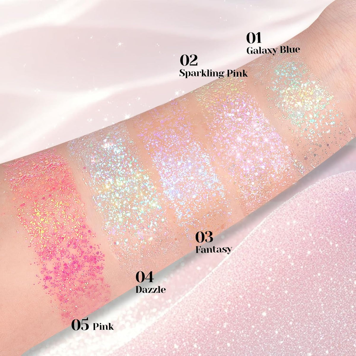 DAGEDA Roll-on Body Glitter,Holographic Eye Face Hair Glitter Gel for Festival Outfit Mermaid