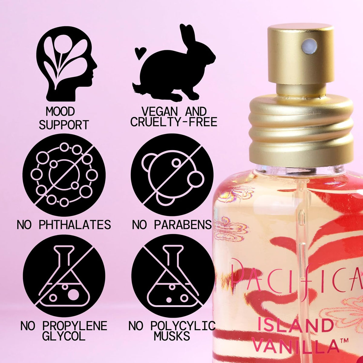 Pacifica Island Vanilla Perfume – Clean Vanilla Fragrance for Women - Warm Tropical Aroma