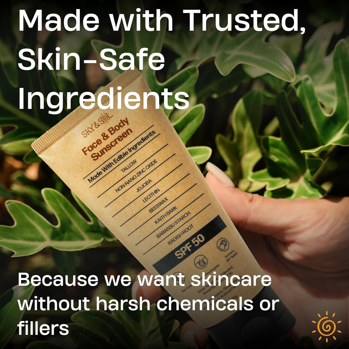 Mineral Sunscreen SPF 50 | With Grass-Fed Tallow & Zinc Oxide | Non-Greasy Formula for Face & Body