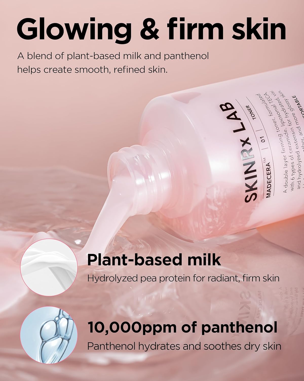 SKINRxLAB MadeCera Cream Double Essence Firming Korean Toner – Dual Layer Hydration Toner with Milk