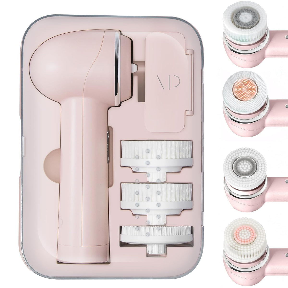 Vanity Planet Raedia 2.0 Facial Cleansing Brush, 4 Interchangeable Brush Heads, Pink - Daily