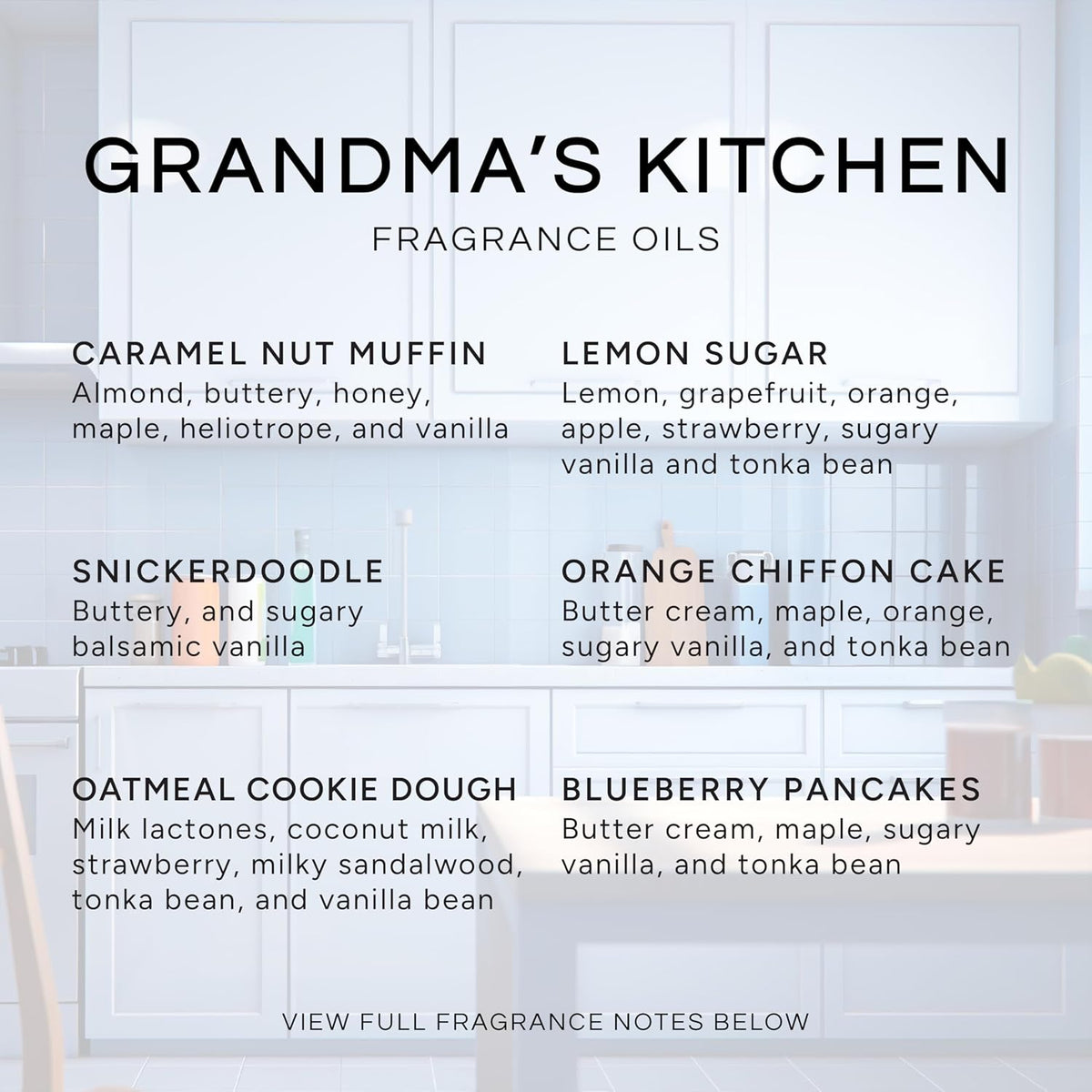 Eternal Essence Oils Grandma's Kitchen Set of 6 Premium Fragrance Oils - Caramel Nut Muffin