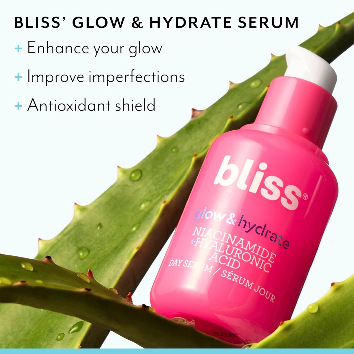 Bliss Glow & Hydrate Serum - Niacinamide + Hyaluronic Acid Serum - 1 Fl Oz - Improves Dullness