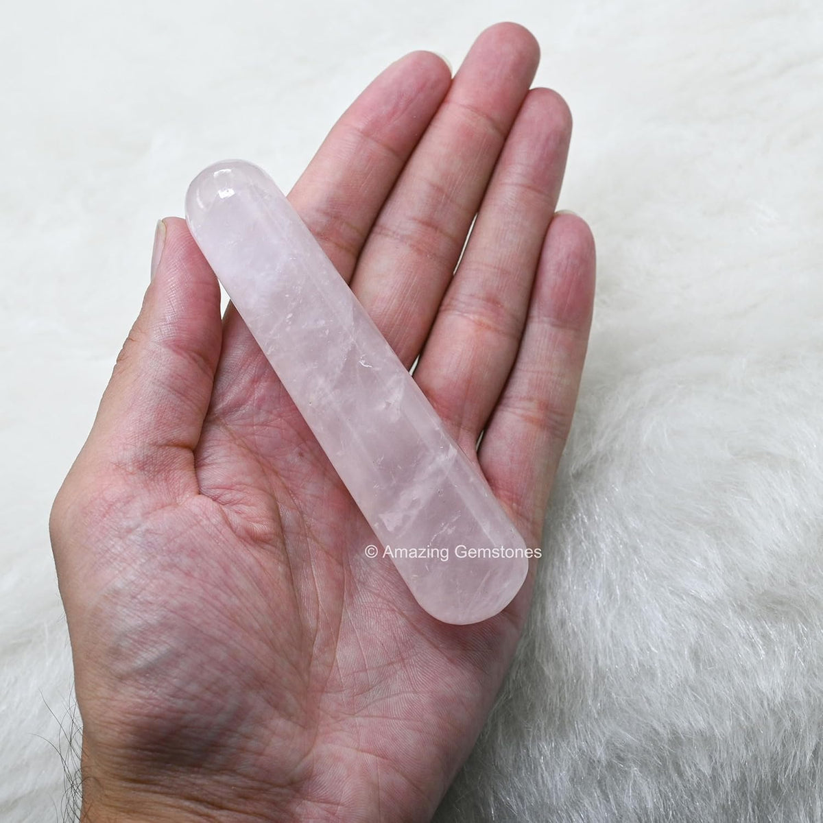 Amazing Gemstone Rose Quartz Crystal Wand Massage Stick - Pelvic Wand Gua Sha for Adults - Crystals