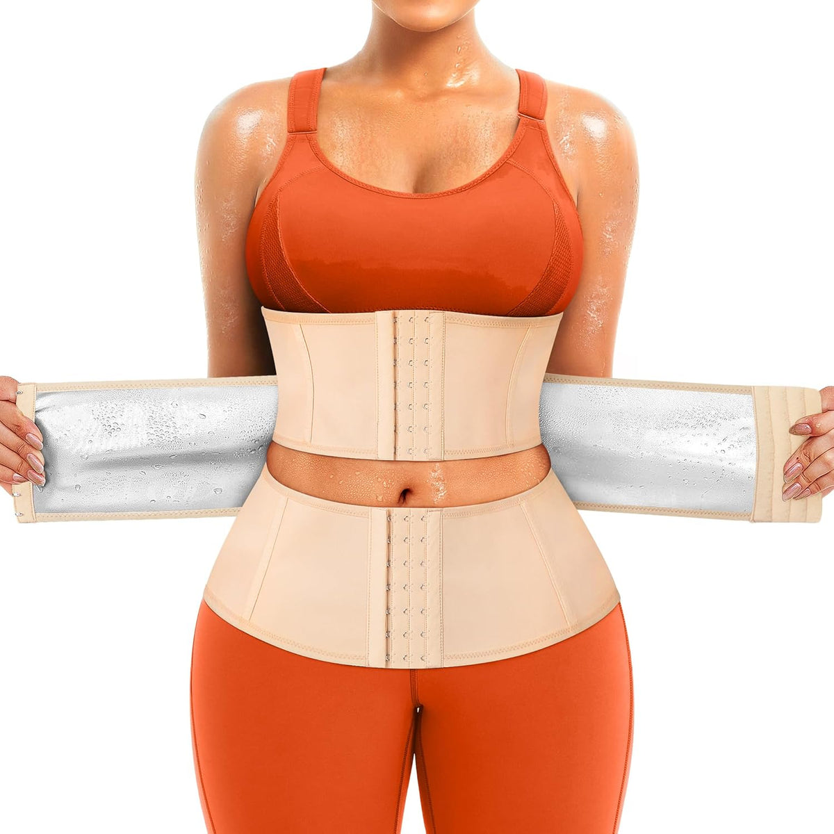 TrainingGirl Waist Trainer for Women Belly Working Out Trimmer Corset Sauna Sweat Belt Band Stomach
