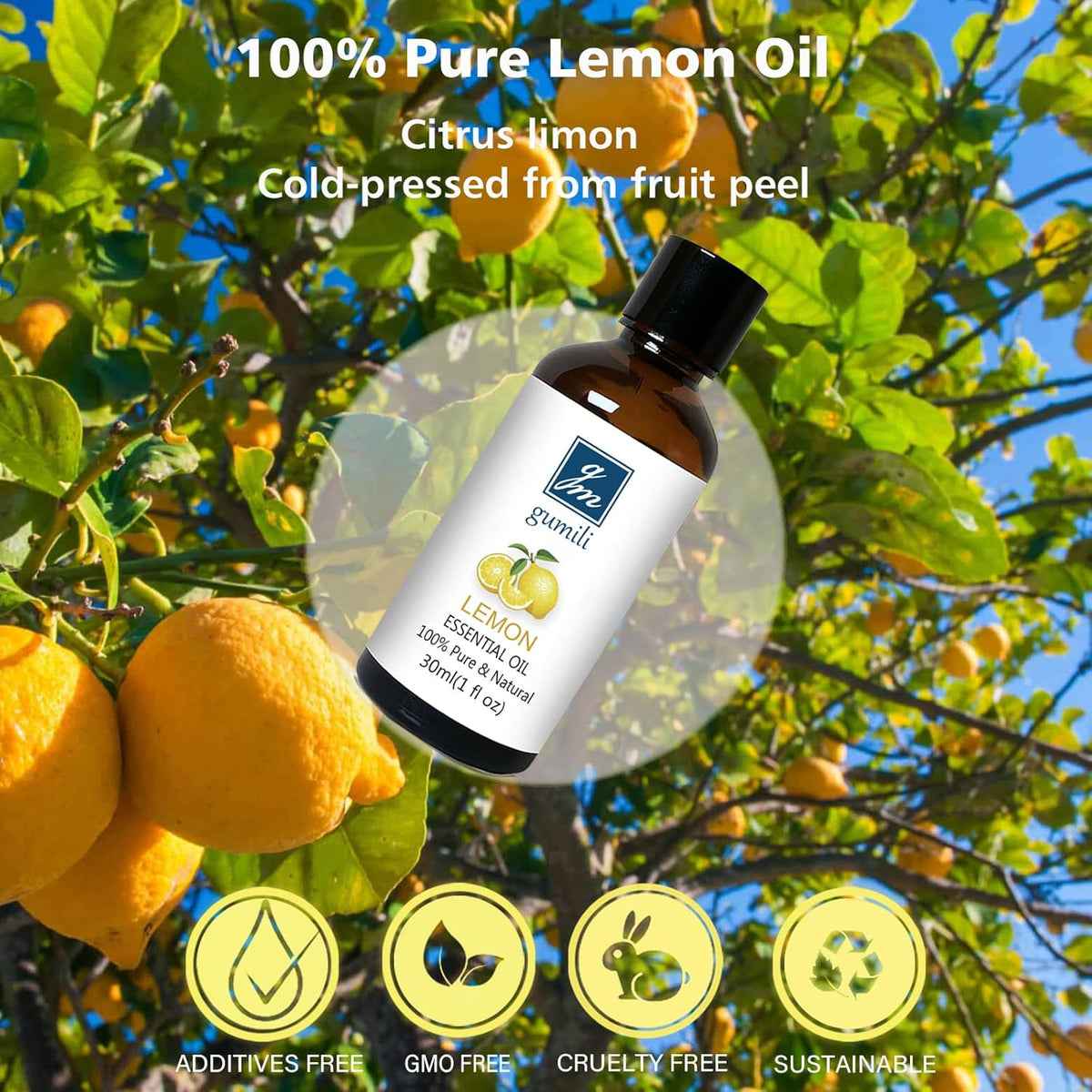 Lemon Essential Oil 1 Oz – 100% Pure Natural Lemon Oil for Cleaning, Diffuser, Skin, Massage & DIY