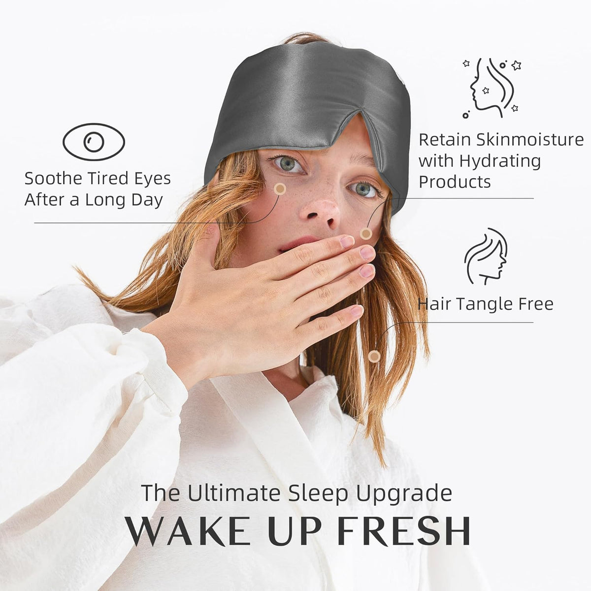 Silk Sleep Mask for Women and Men, Side Sleeper, 22 Momme Pure Mulberry Silk Total Blackout 100%