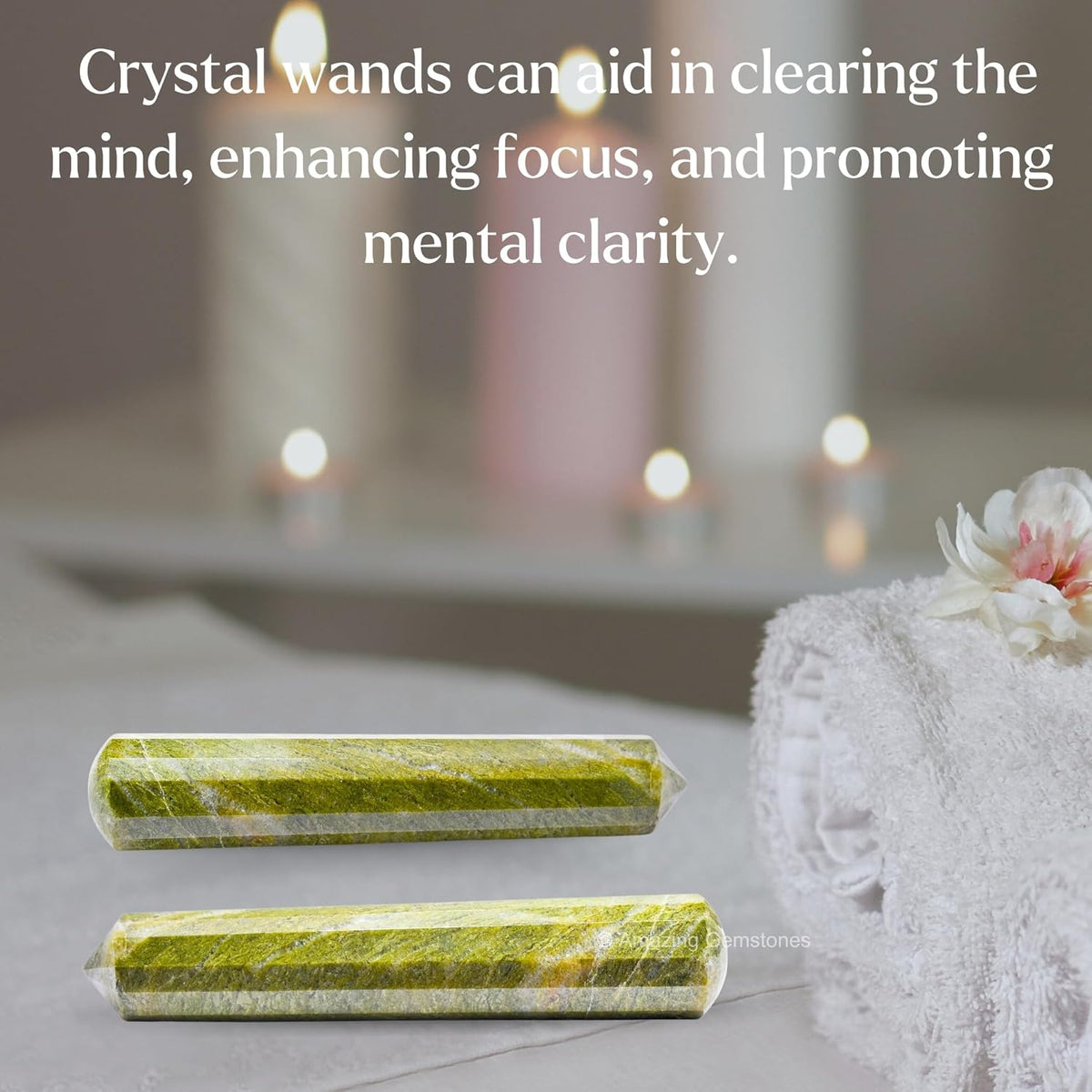 Amazing Gemstone Vesuvianite Crystal Wand Massage Stick - Pelvic Wand Gua Sha for Adults - Crystals