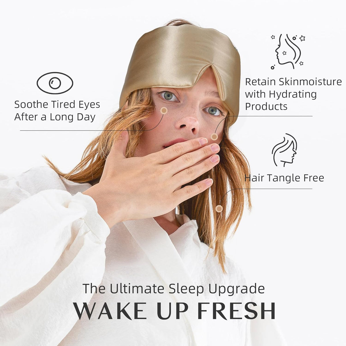 Silk Sleep Mask for Women and Men, Side Sleeper, 22 Momme Pure Mulberry Silk Total Blackout 100%
