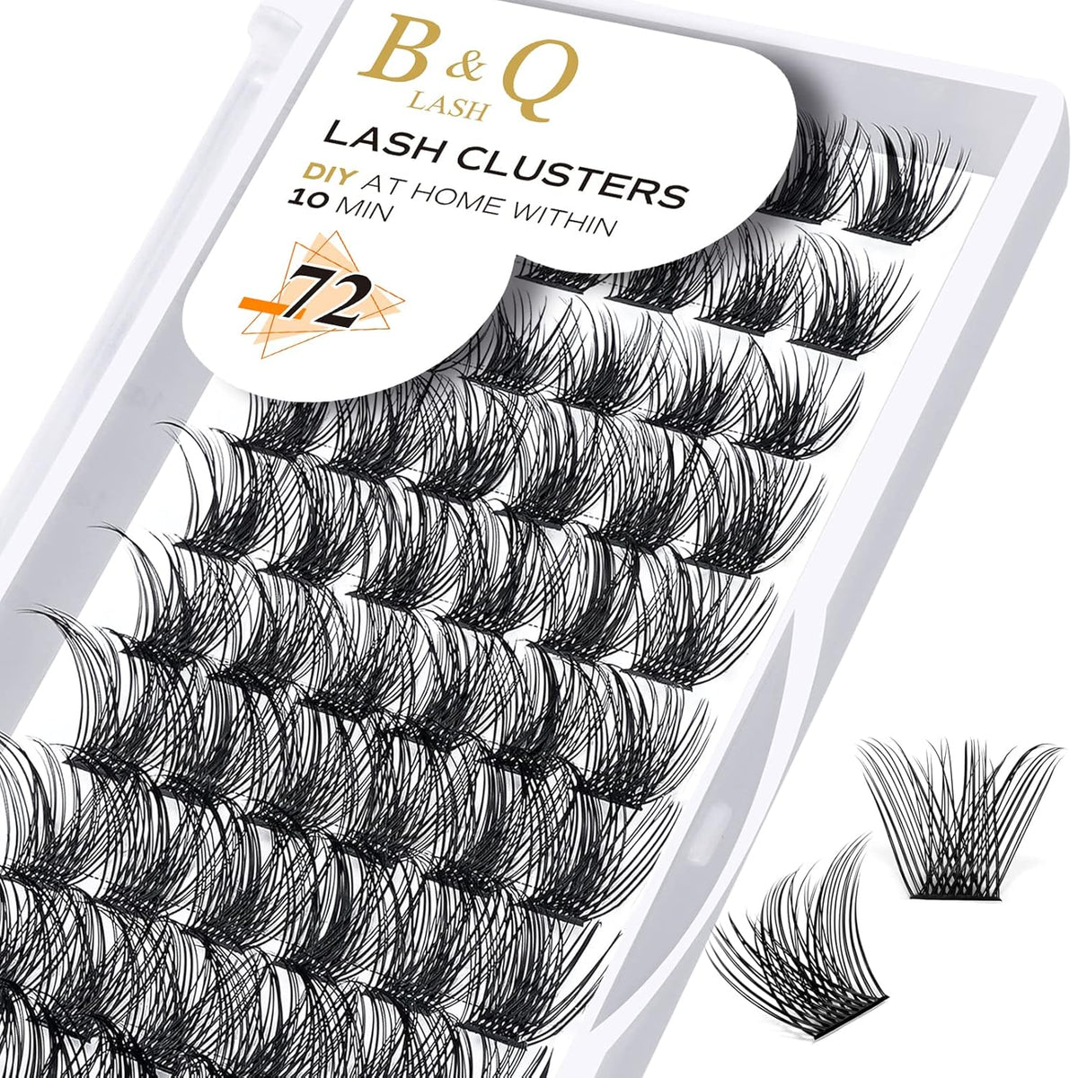 B&Q Lash Clusters Wispy B02, Eyelash Clusters 72PCS Cluster Eyelash Extensions, D Curl Lash Cluster