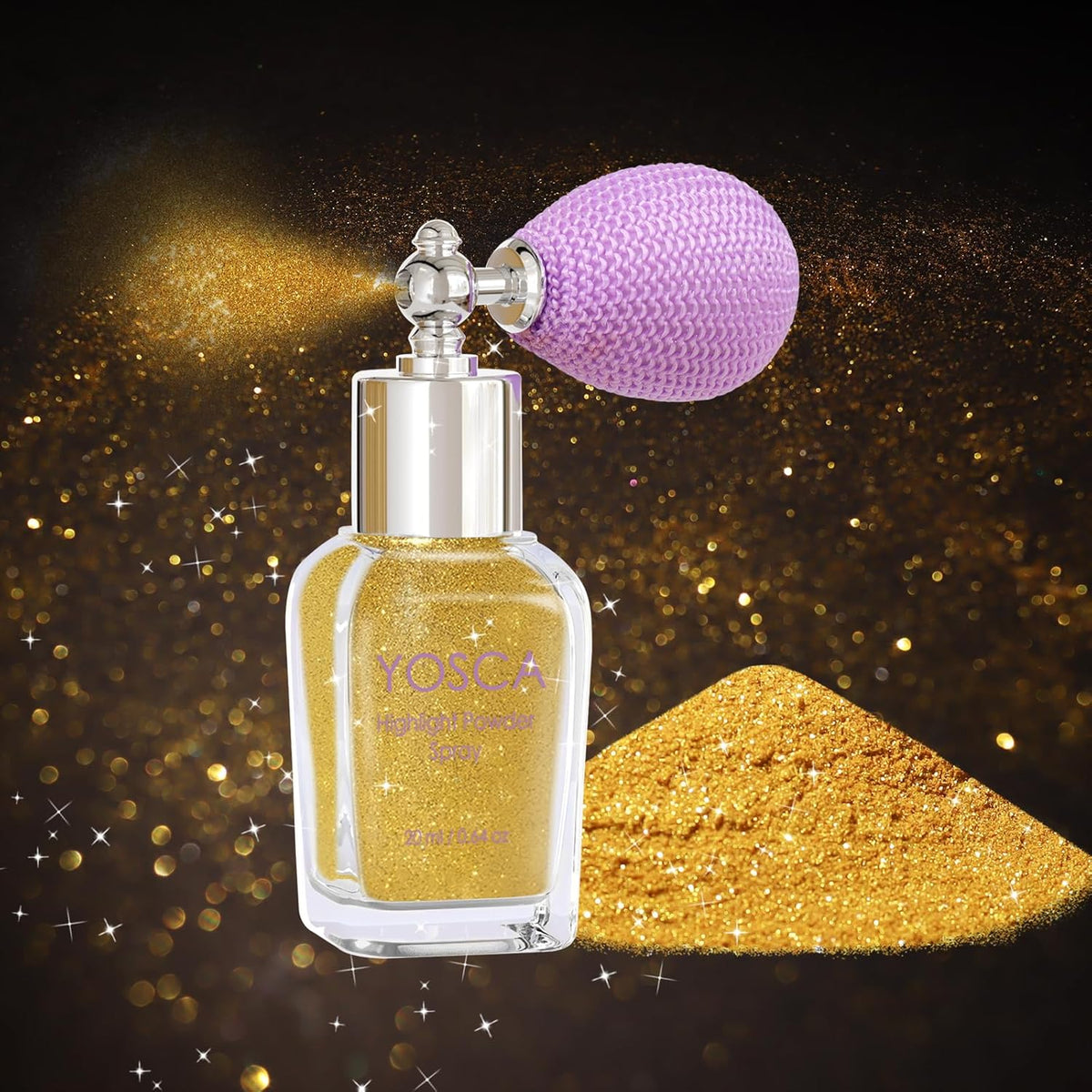 Yosca Body Glitter Spray, 30ML Loose Body Shimmer Powder Hair Spray Gold Glitter Sparkle