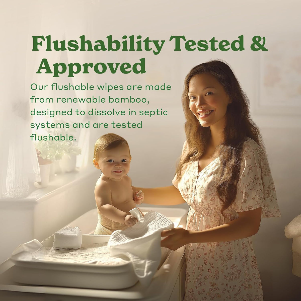 Caboo Tree Free Flushable Wipes, Certified Flushable, Septic Safe, Biodegradable, Chemical Free