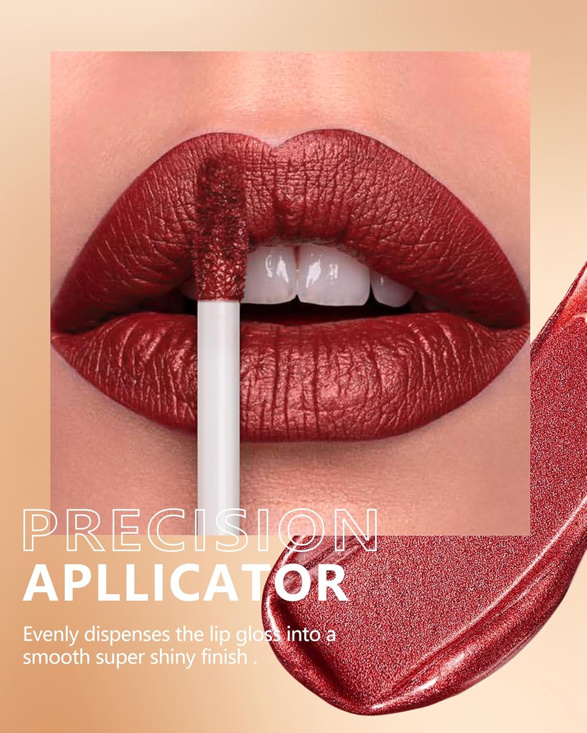 MAKI YIKA Red Lipstick for Women Metallic Lipsticks Glitter Long Lasting Lipstick No Smudge No