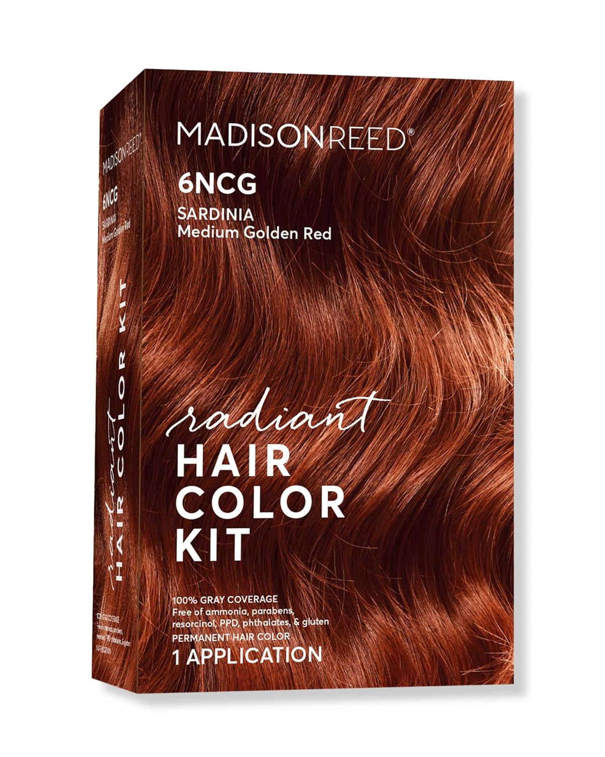 Madison Reed Radiant Hair Color Kit | 6NCG Medium Golden Red with Copper Tones (Sardinia Red) for