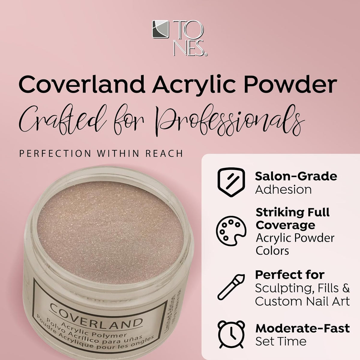 Tones Coverland Acrylic Nail Powder "Golden Touch" - Limited Edition Acrylic Powder for Nail