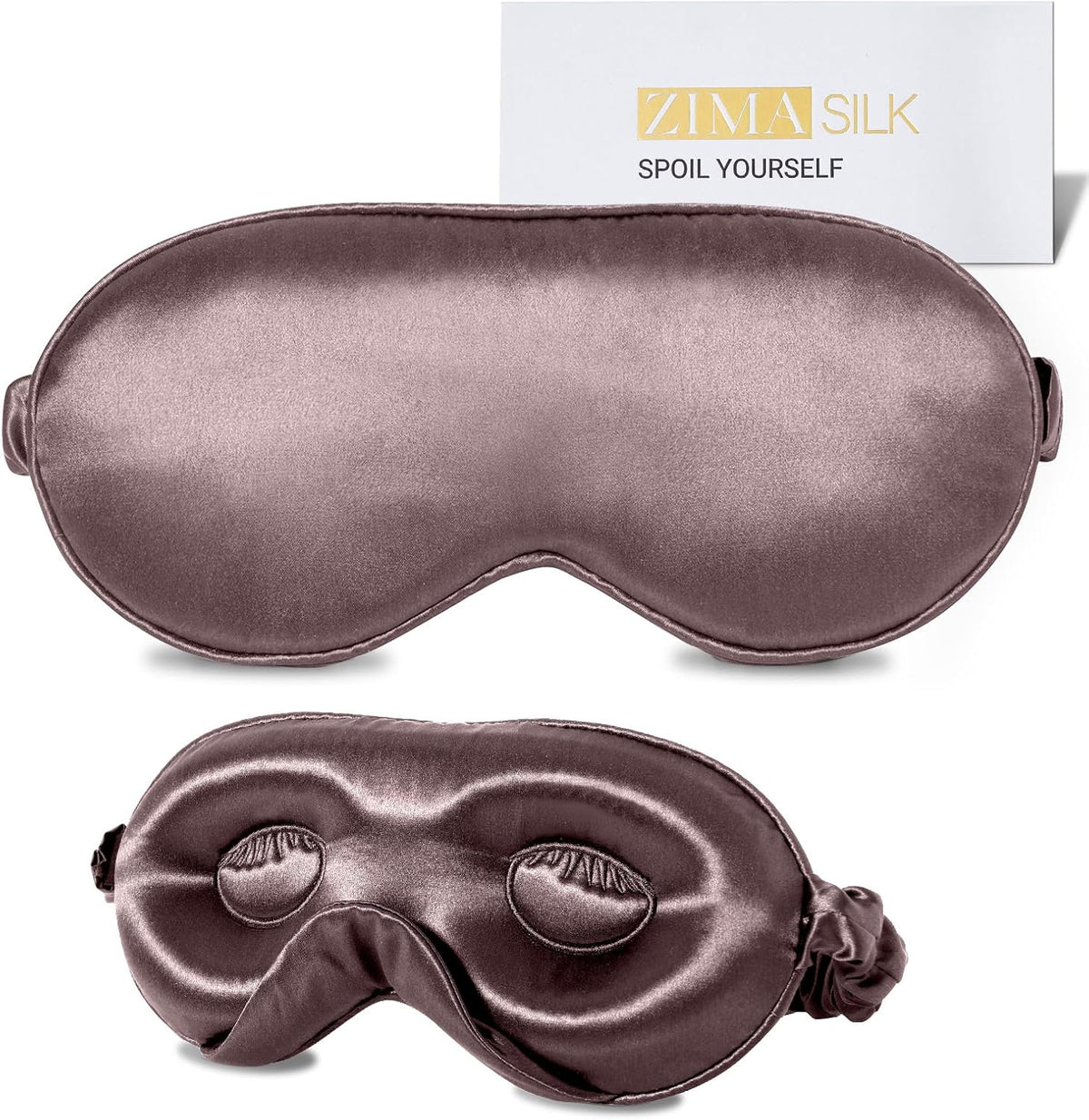 ZIMASILK Adjustable 22 Momme 100% Mulberry Silk Sleep Mask, Upgraded 3D Contoured Cup Eye Mask for