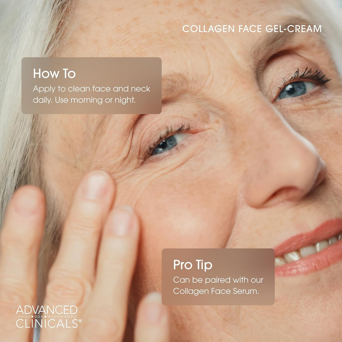 Advanced Clinicals Collagen Cream Gel-Like Facial Lotion | Collagen Peptide + Hyaluronic Acid