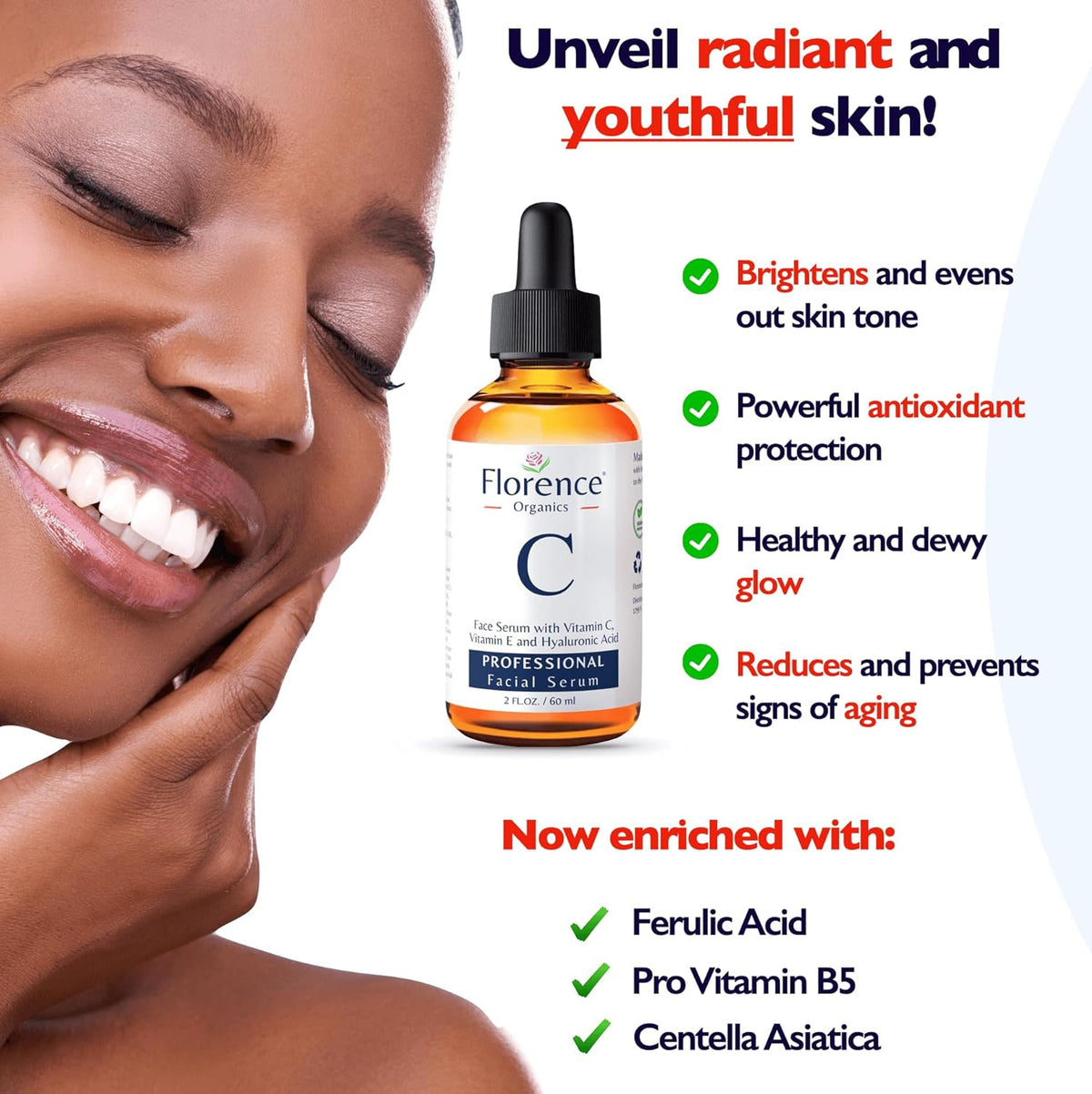 Vitamin C Serum For Face – Anti-Aging Facial Serum with Vitamin C, Hyaluronic Acid, Niacinamide, B5
