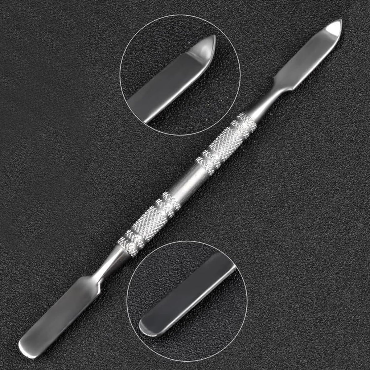 2 Pcs Resin Nail Palette Nail Polish Palette Nail Art Palette with Stainless Stirring Rod (Gray and