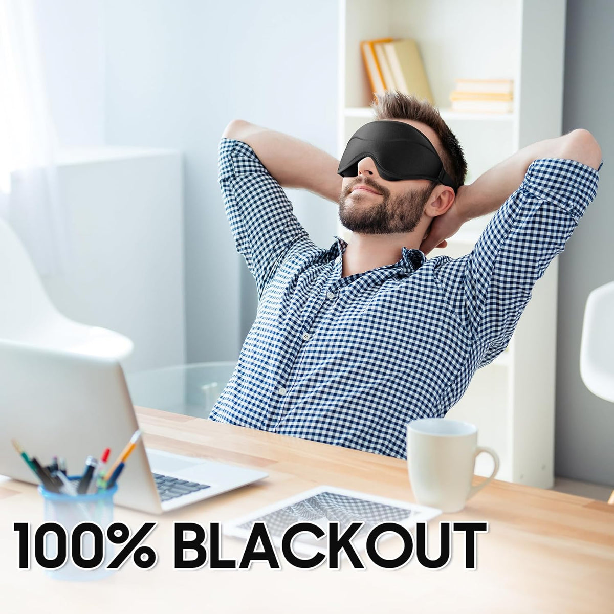 Sleep Mask - Total Blackout 3D Sleeping Mask, Super Lightweight & Silky Soft Eye Mask for Sleeping