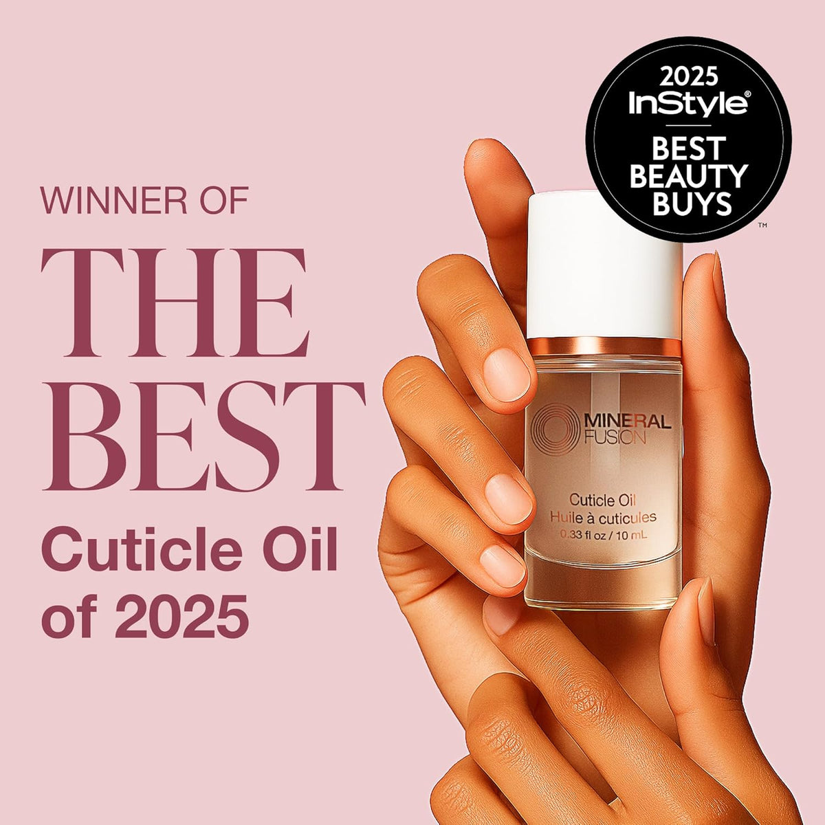 Mineral Fusion Cuticle Oil Nail Treatment - Natural Moisturizer with Vitamin E and Sweet Almond Oil