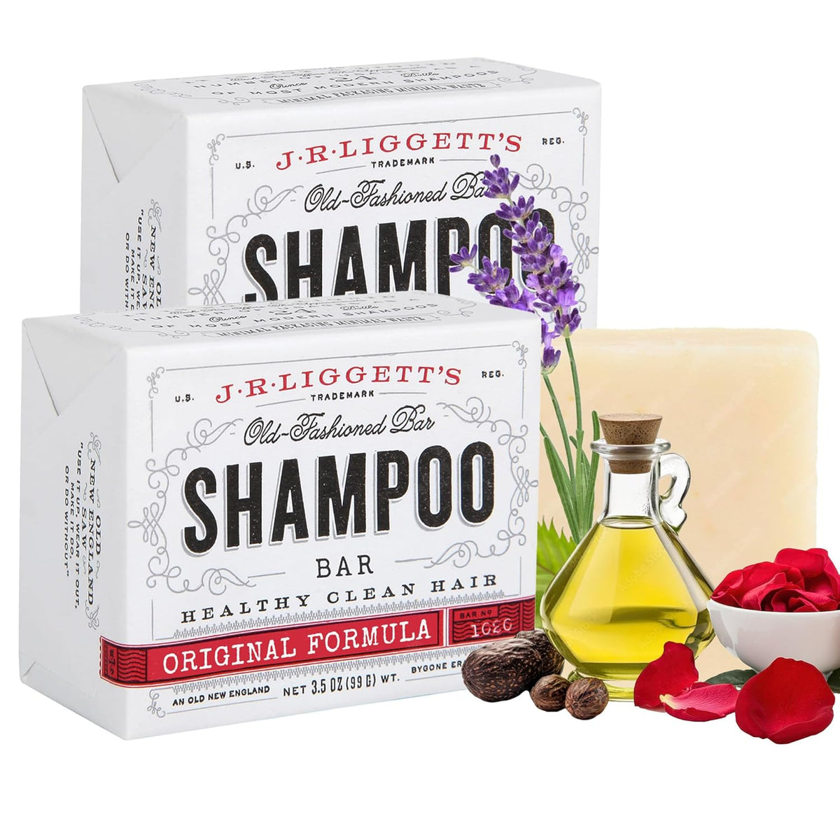 J·R·LIGGETT'S Shampoo Bar - Original Formula, All Natural Bar Shampoo for Hair with Coconut Oil &