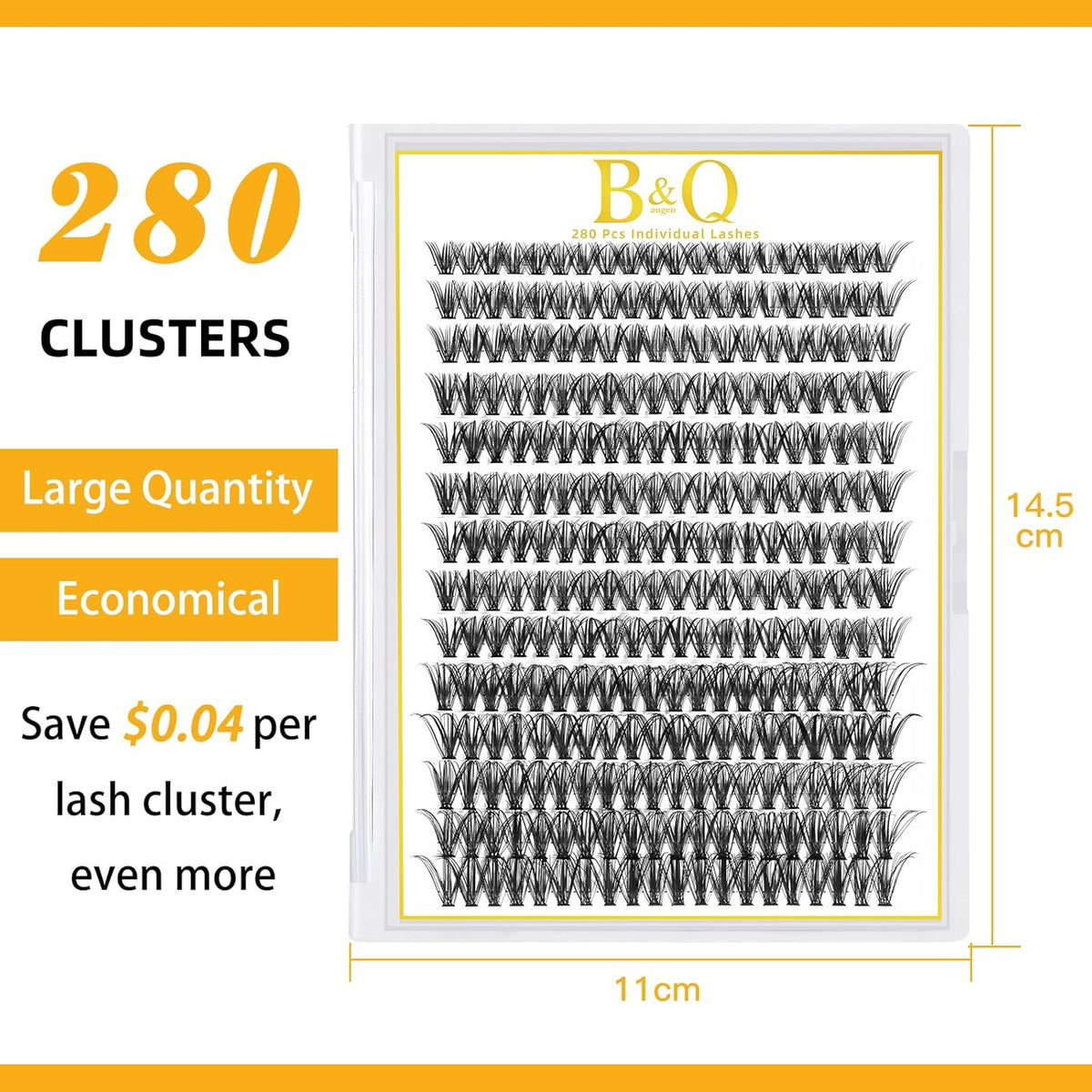 B&Q Lash Clusters 280PCS Eyelash Clusters, 40D D 9-16MIX Individual Lash Comfortable Eyelash