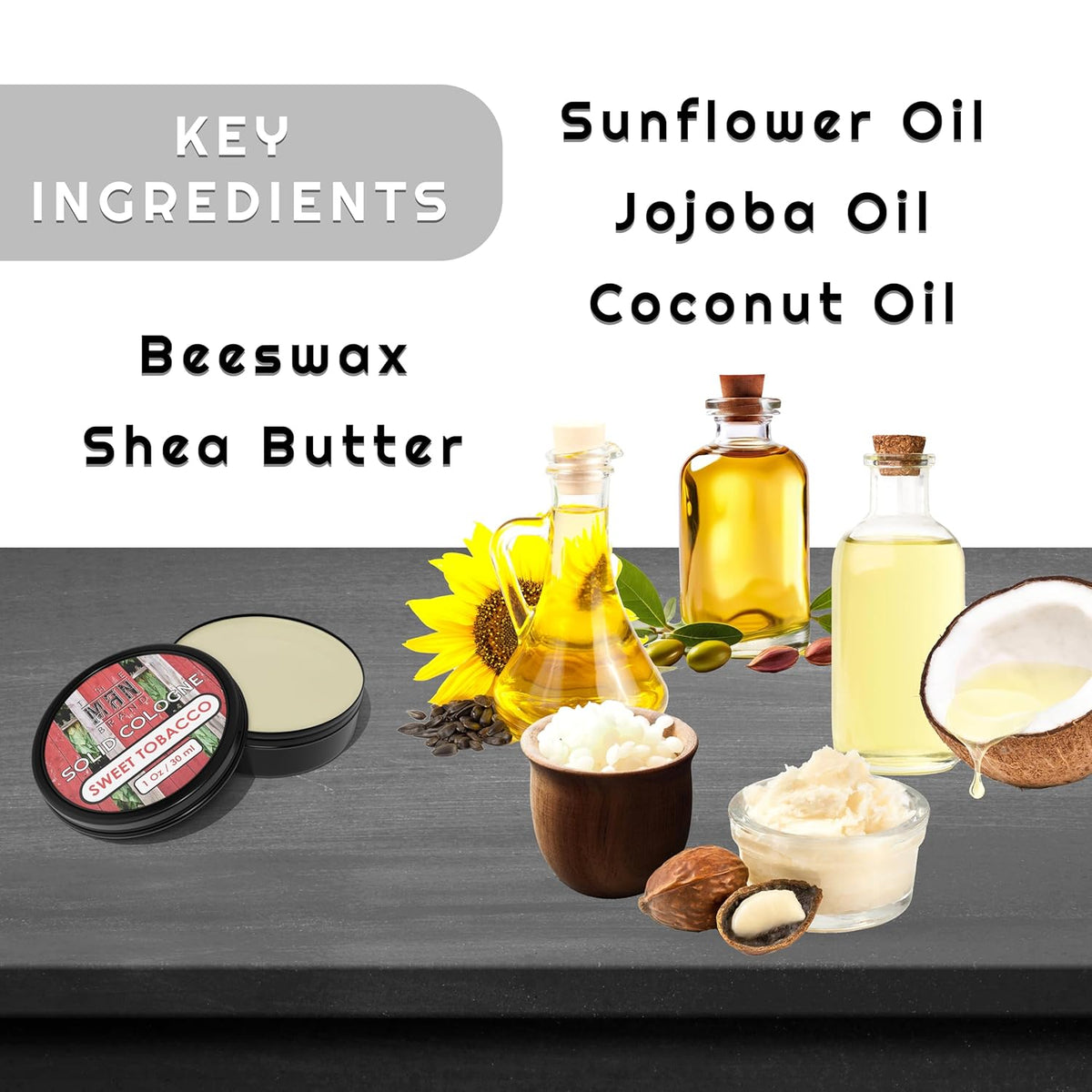 Solid Cologne Men's Sweet Tobacco Scent, Wax Tobacco Cologne for men, Solid Perfume with a Sweet