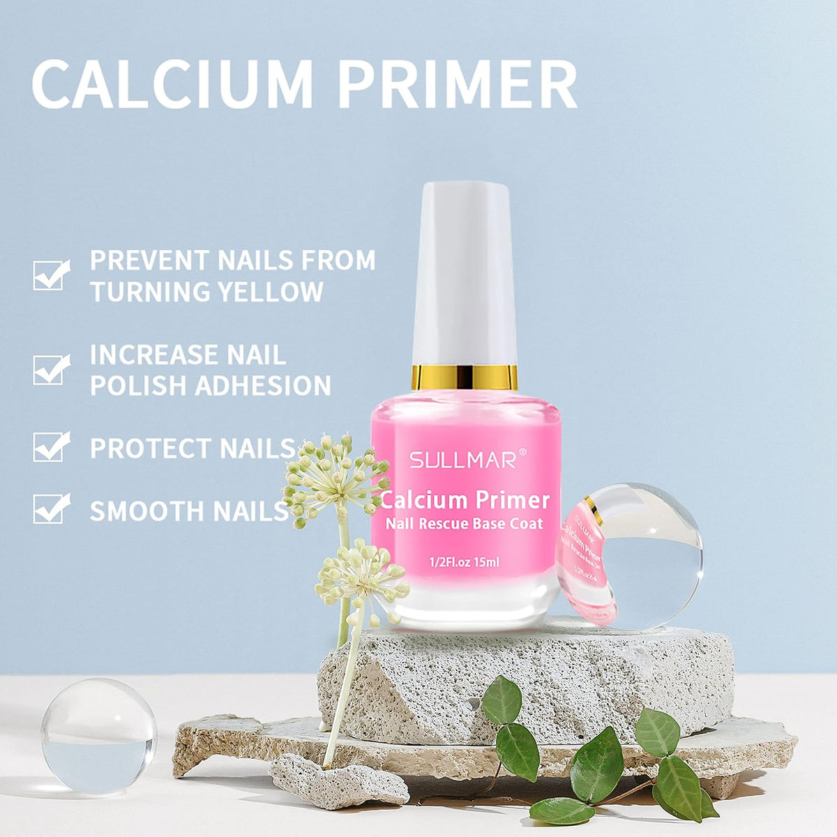 4in1 Nail Hardener Nail Strengthener Nail Rescue Calcium Primer for Thin Nails Growth Nail Repair