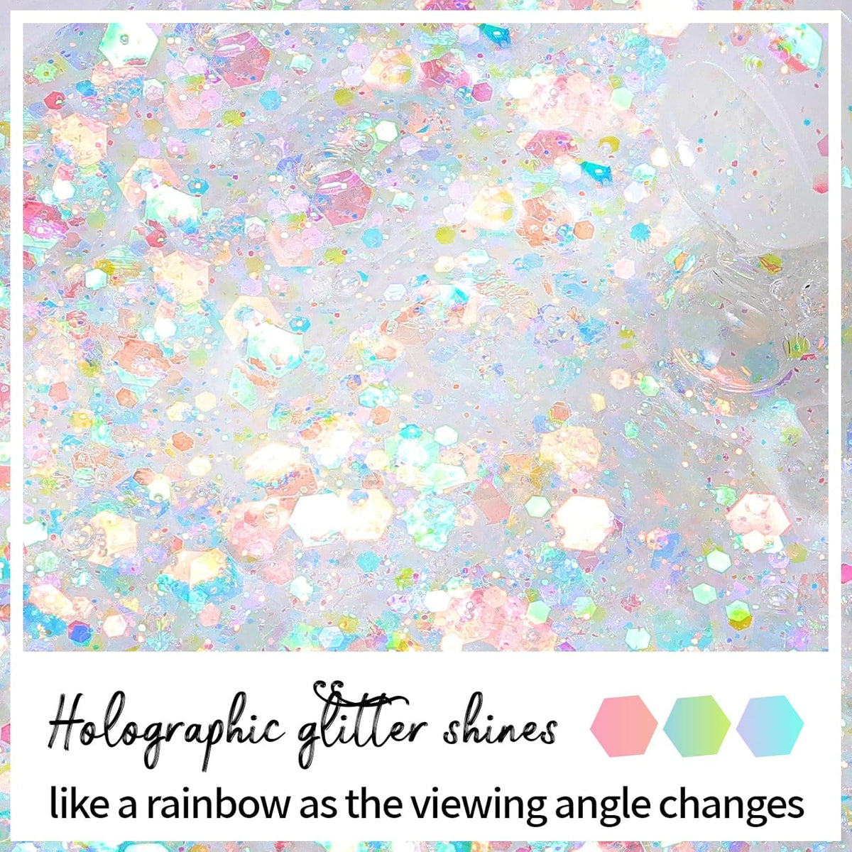 DAGEDA Rainbow Color Body Glitter Gel, Holographic Face Glitter Body Gel Rave Party Accessories