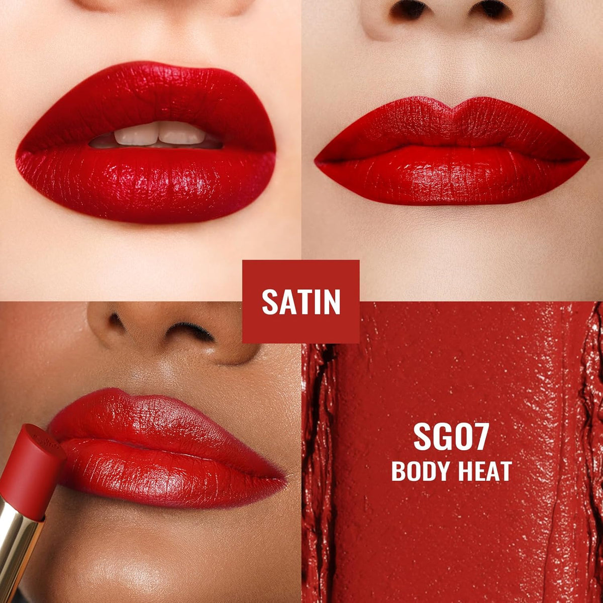 Oulac Red Lipsticks for Women, Deep Red Matte Lipstick, Full Coverage Lip Color, Satin Matte