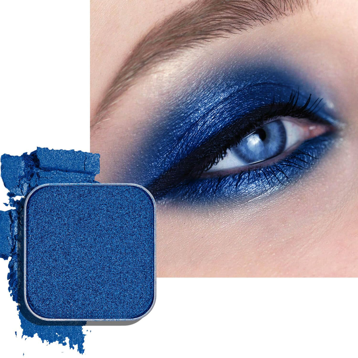 Magnetic Blue Single Eyeshadow Matte Shimmer Highly Pigmented Blendable Longwear Powder in Magnetic