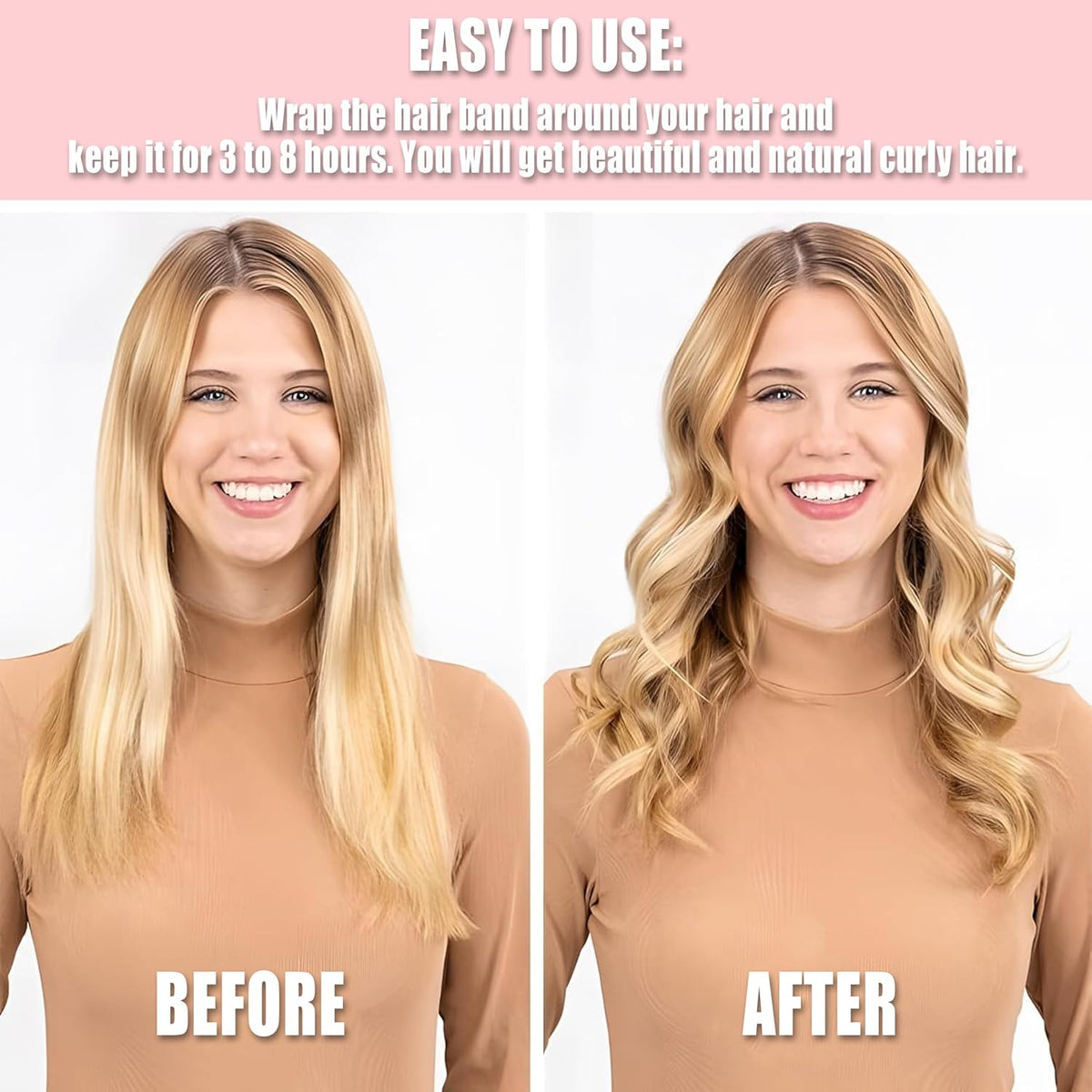 Pinkiou Heatless Curlers Overnight,Hair Curler to Sleep In, No Heat Hair Roller for Long & Short