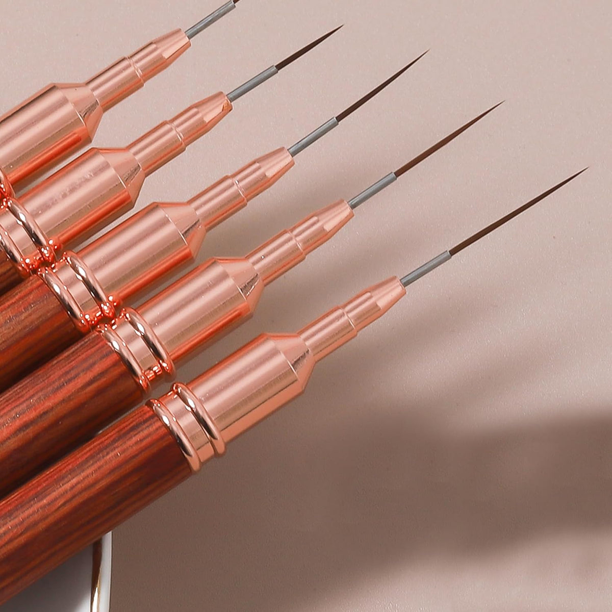 Wooden Nail Art Brushes, 5Pcs Nail Art Liner Brushes, Painting Art Design Brush Set Nail Dotting