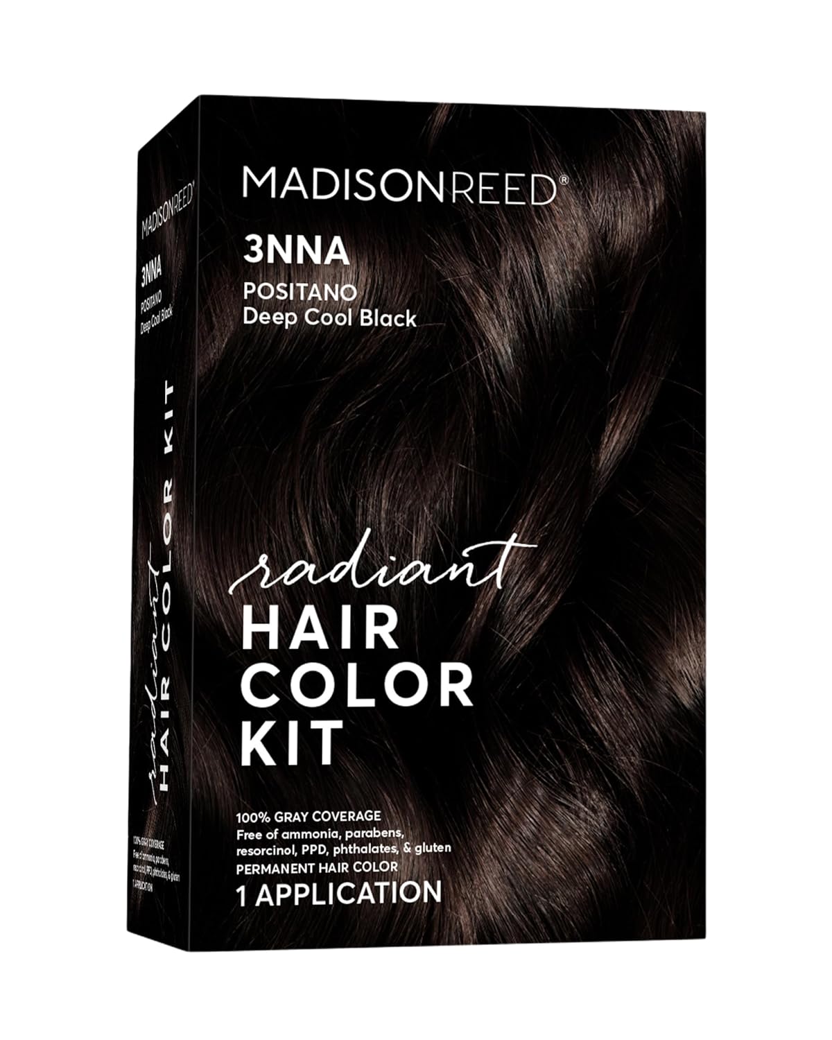 Madison Reed Radiant Hair Color Kit | 3NNA Cool Black-Brown with Ash Undertones (Positano Black)
