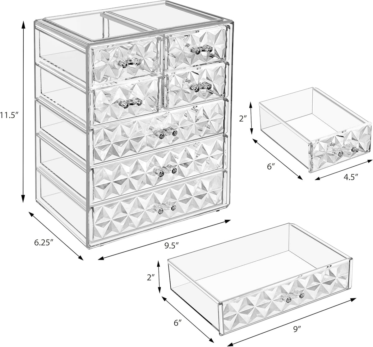 Sorbus Acrylic Makeup Organizer - Organization and Storage Case for Cosmetics Make Up & Jewelry