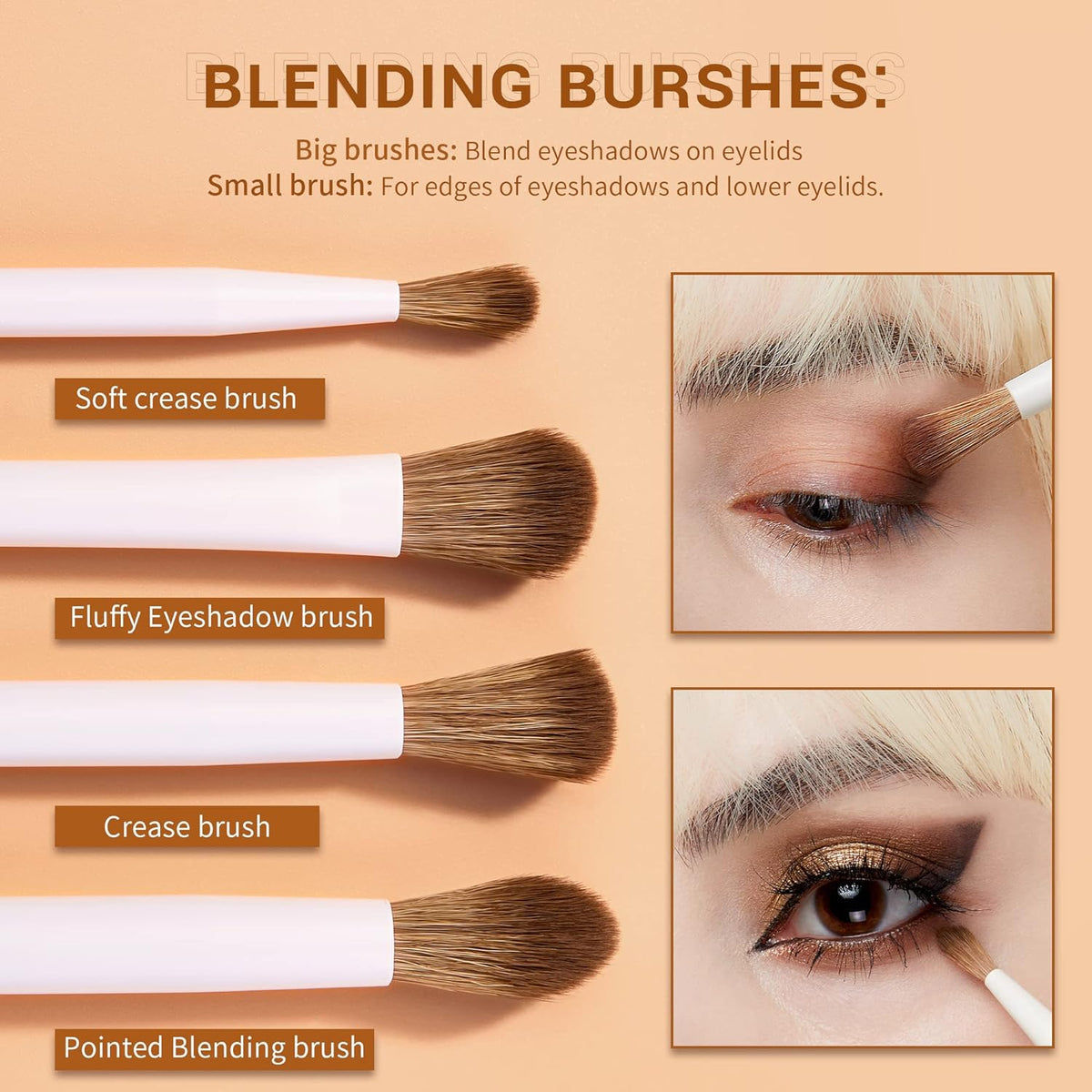 Jessup Precision Makeup Brushes 10Pcs Eye Makeup Brush Set Premium Synthetic Eyeshadow Concealer